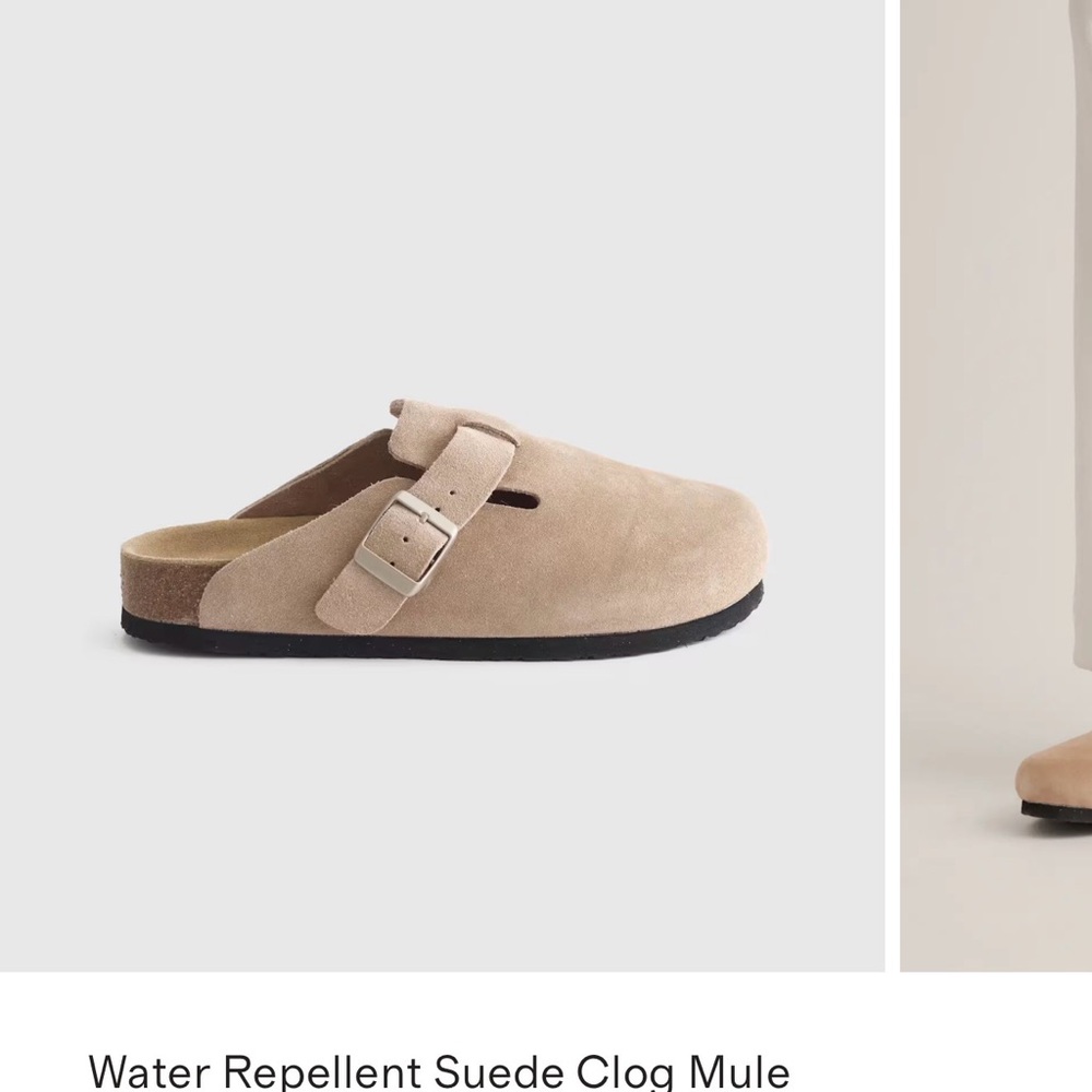 Quince Tan Suede Clog Mule (worn twice!)